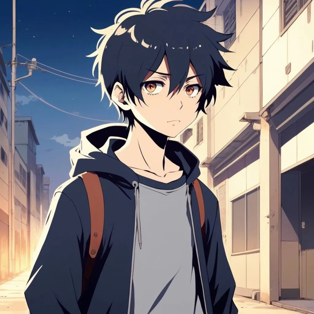 2d anime style, boy, anime scene