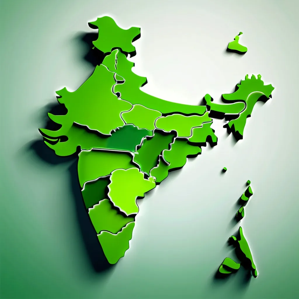 Prompt: Green india map 3d