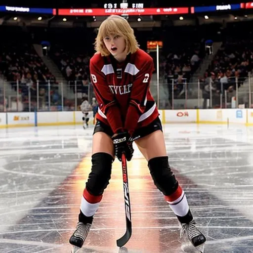 Prompt: Taylor Swift playing hockey
