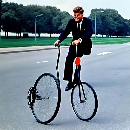 Prompt: JFK on a unicycle