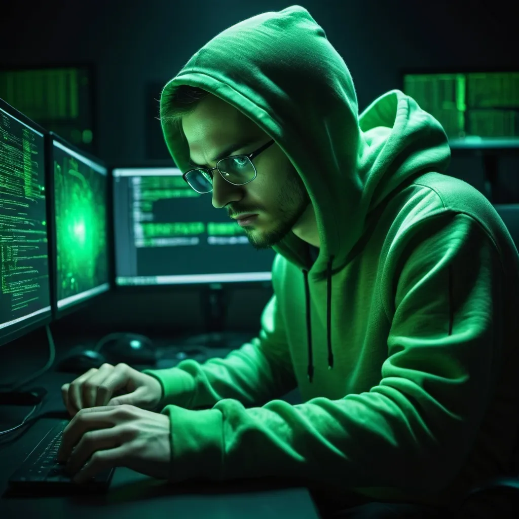 Prompt: Russian male hacker