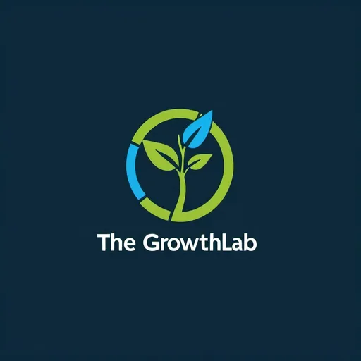 Prompt: Create a profile photo For the name **"The Growth Lab,"** A simple, modern logo featuring the initials "TGL" in a sleek, bold font. Incorporate a symbol that represents growth and experimentation, such as a small plant sprouting from the ground or a beaker (to tie in the "Lab" theme). Use a color scheme that conveys energy and growth, such as green for growth and blue for trust and stability.

