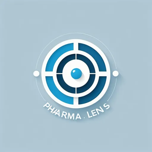 Prompt: (logo for Pharma Lens IQ), minimalist design, sleek and professional, lens shape as central feature, harmonious blue and white color palette, contemporary aesthetic, clean lines, sharp edges, vector style, appealing to healthcare and pharmaceutical industry, represents clarity and intelligence, bold typography, high visibility and impact, suitable for branding