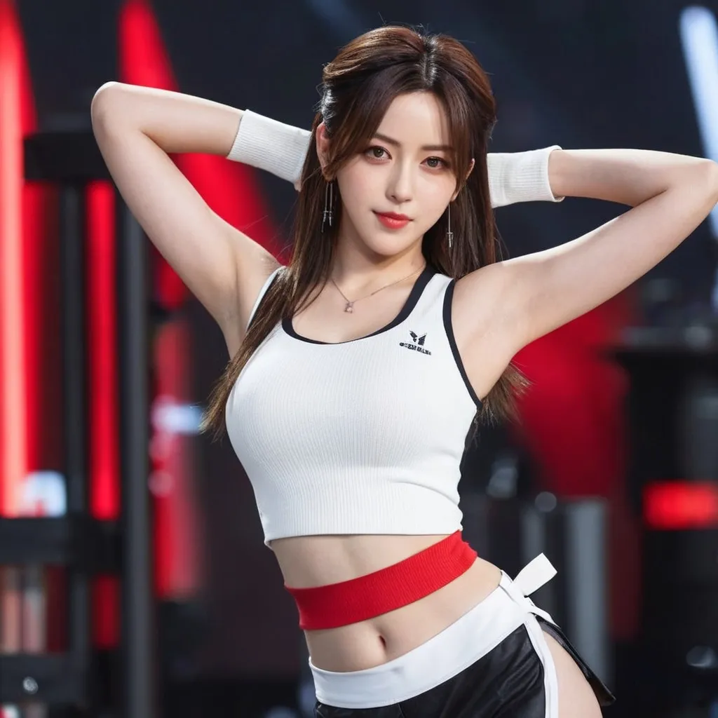 Prompt: beautiful TIfa From FF7 and Chun-Li, aubrey plaza, k pop idols Rosé, Lisa, Momo, Karina, Wonyoung, Winter, Giselle, Ningning, Xiaoting, Chaehyun, Nayeon, Jihyo, Sana, Yujin, Yunjin, Chaewon, Rose, Sakura, Suzy, Im Jinah, Miyeon, Yuqi, Yeji, Lia, Yuna, Chaeryeong, mixed together Into One person, princess, PERFECET GOON girl, gooner, gooning, goon cave,HD, UHD, 4k, realistic, GOONS ALWAYS LOSE HELP ME SIZO POSeING