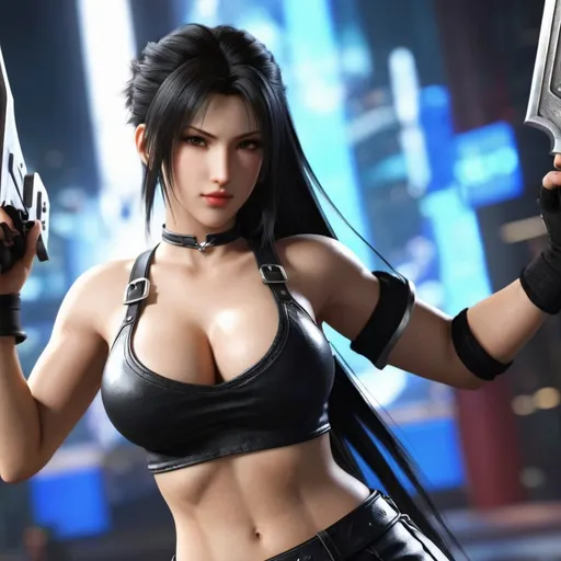 Prompt: beautiful TIfa From FF7 and Chun-Li mixed together Into One person, princess, PERFECETgirl, gooner, gooning, goon cave,HD, UHD, 4k, realistic