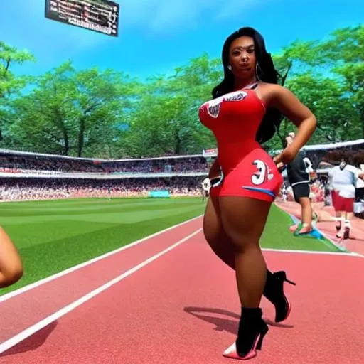 Prompt: 4k HD, Perfect Ebony qween, Asain too, thick thighs, with Money, and running fast too fast to see, Im getting sad now, its lit, soo hot my eyes melt, GOONERS, I've lost, Looks maxing