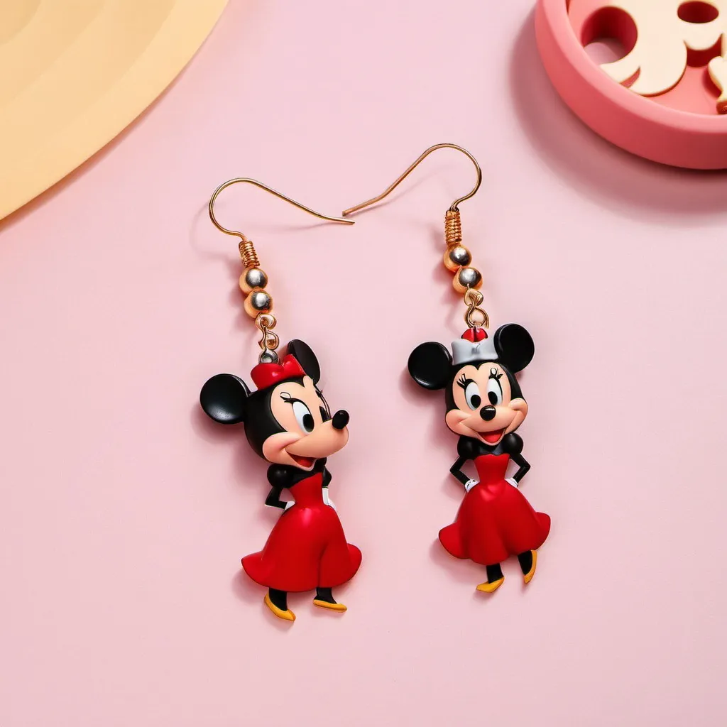 Prompt: Creates real Disney Series Earrings