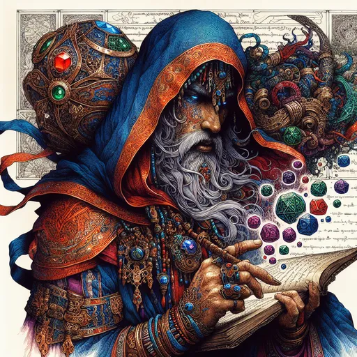 Prompt: Healing doctor magic , fantasy healer, drawn in coloured ink, detailed Portrait, dark fantasy, dnd