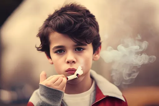 Prompt: cute boy smoking
