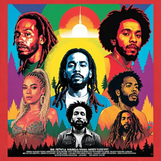 Prompt: POSTER ANGAINST WAR 
WESTIVAL
MUSIC 
UNITY
WOODSTOCK
19 JULY 2027
KENDRICK LAMAR
BEYONCE 
U2
IMAGINE DRAGONS 
CHILDISH GAMBINO
BOB MARLEY
