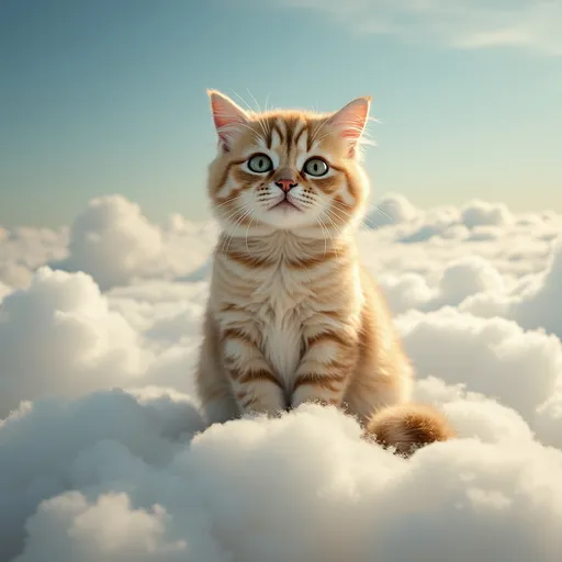Prompt: Cat sitting on a cloud 