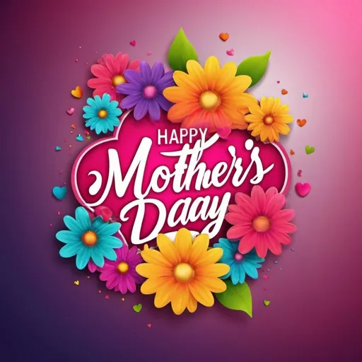 Prompt: Make a creative colorful mothers day design 