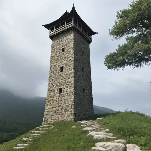 Prompt: tall stone watchtower
