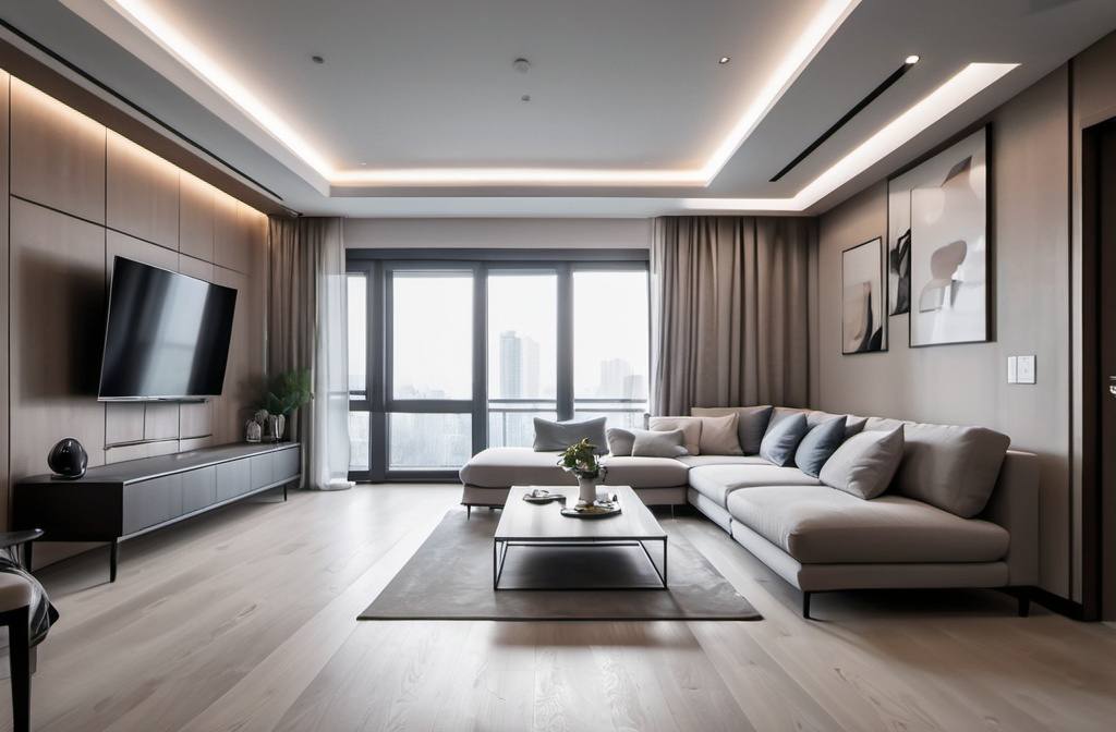 Prompt: interior living area with building apartment modern luxury 