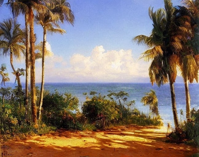 Prompt: Florida landscape, Hermann Herzog, beautiful artwork by Peder Mork Monsted,