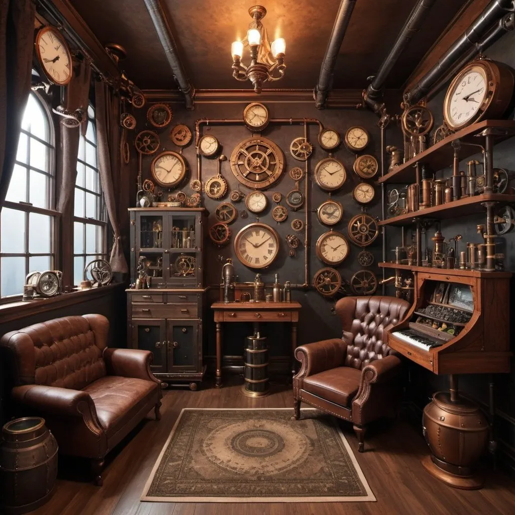 Prompt: steampunk room