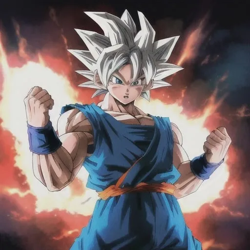 Prompt: goku ultra instinct from dragon ball z with high detail