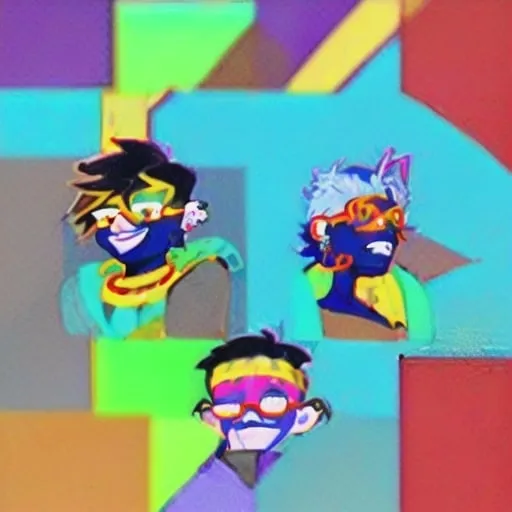 Prompt: A dark blue-skinned buff man with a blue blaze on his face, short red hair hidden under a purple turban, pink sunglasses with orange lenses worn above his forehead, big red eyebrows, a small red stubble on the tip of his chin, red catfish-like whiskers, an outward pointed nose, yellow eyes, three piercings on each eyebrow (two rings, one stud), a single stud piercing on his chin, two stud piercings and one ring piercing on each lip, two stud piercings on both sides on his nose, one ring piercing between his nostrils, five stud piercings and two ring piercings in each ear, a yellow short-sleeved shirt with a collar, a red tie, red shoulder pads with yellow stripes, green and brown Army pants, and gray military boots