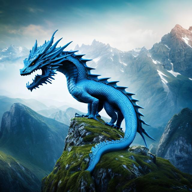 Prompt: elegant dragon on mountain, 8k, hyperealisic 