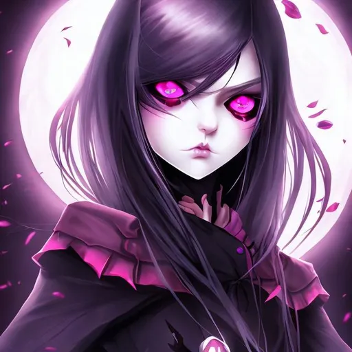 Evil anime vampiress, soft cheeks, pink cheeks, lave