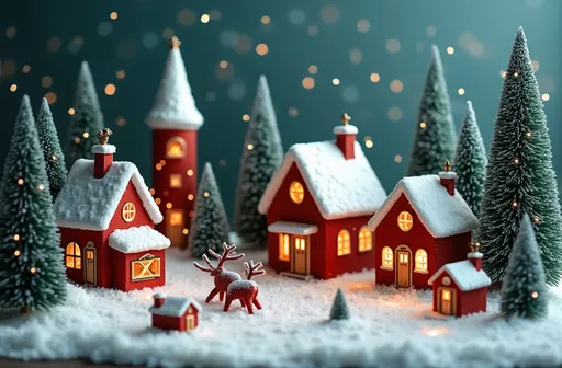 Prompt: make a chritsmas winter village