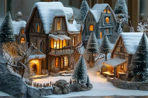 Prompt: make a chritsmas winter village