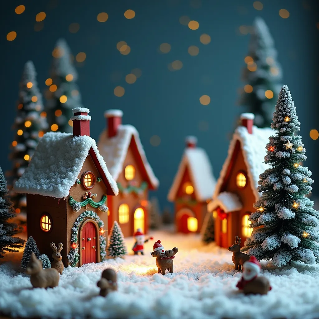 Prompt: make a chritsmas winter village