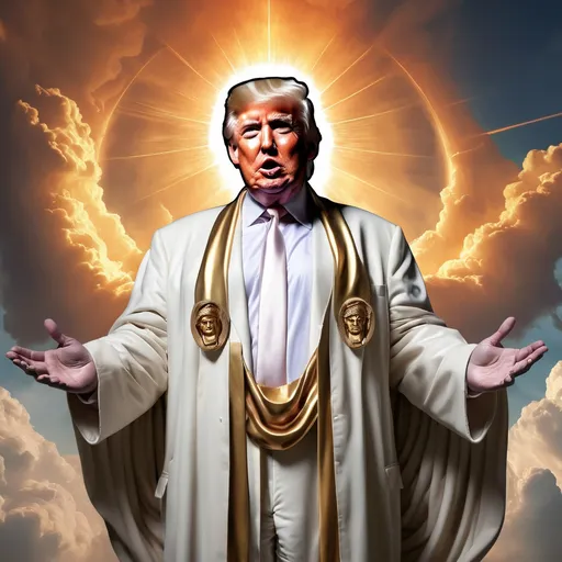 Prompt: Donald Trump as God