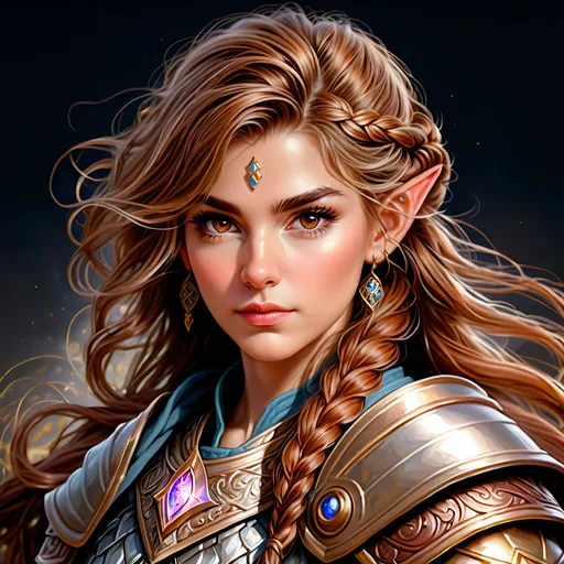 Prompt: Full body visible, oil painting, D&D fantasy, older years old ((Female)) dwarven cleric, ((beautiful detailed face and large brown eyes)), ((Short stocky broad shoulders)), rosy cheeks, long braided hazel hair, short pointed ears, determined look, looking at the viewer, intricate detailed holy cleric magical armor, intricate hyper detailed hair, intricate hyper detailed eyelashes, intricate hyper detailed shining pupils, #3238, UHD, hd , 8k eyes, detailed face, big anime dreamy eyes, 8k eyes, intricate details, insanely detailed, masterpiece, cinematic lighting, 8k, complementary colors, golden ratio, octane render, volumetric lighting, unreal 5, artwork, concept art, cover, top model, light on hair colorful glamourous hyperdetailed mountain temple background, intricate hyperdetailed mountain temple background, ultra-fine details, hyper-focused, deep colors, dramatic lighting, ambient lighting | by sakimi chan, artgerm, wlop, pixiv, tumblr, instagram, deviantart