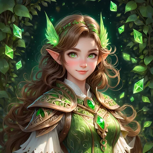 Prompt: Full body, oil painting, Dungeons and Dragons fantasy, Bard, Very Cute fair-skinned-halfing girl, fair-skinned-female, ((beautiful detailed face and glowing anime Green eyes)), very cute, Gentle Smile, Brown hair, pointed ears, looking at the viewer, intricate hyper detailed hair, intricate hyper detailed eyelashes, intricate hyper detailed shining pupils #3238, UHD, hd , 8k eyes, detailed face, big anime dreamy eyes, 8k eyes, intricate details, insanely detailed, masterpiece, cinematic lighting, 8k, complementary colors, golden ratio, octane render, volumetric lighting, unreal 5, artwork, concept art, cover, top model, light on hair colorful glamourous hyperdetailed tavern background, intricate hyperdetailed breathtaking colorful glamorous tavern background, ultra-fine details, hyper-focused, deep colors, dramatic lighting, ambient lighting god rays | by sakimi chan, artgerm, wlop, pixiv, tumblr, instagram, deviantart
