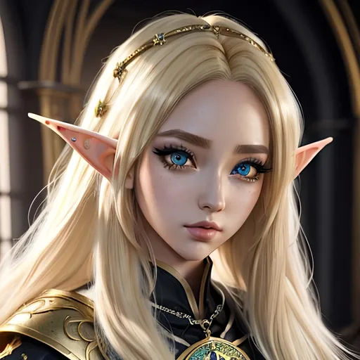 Prompt: masterpiece, splash art, ink painting, beautiful cute pop idol, D&D fantasy, (23 years old) elf girl cleric, ((beautiful detailed face and large eyes)), bright blond hair, looking at the viewer, wearing cleric outfit, intricate hyper detailed hair, intricate hyper detailed eyelashes, intricate hyper detailed shining pupils #3238, UHD, hd , 8k eyes, detailed face, big anime dreamy eyes, 8k eyes, intricate details, insanely detailed, masterpiece, cinematic lighting, 8k, complementary colors, golden ratio, octane render, volumetric lighting, unreal 5, artwork, concept art, cover, top model, light on hair colorful glamourous hyperdetailed, intricate hyperdetailed breathtaking colorful glamorous scenic view landscape, ultra-fine details, hyper-focused, deep colors, dramatic lighting, ambient lighting god rays | by sakimi chan, artgerm, wlop, pixiv, tumblr, instagram, deviantart