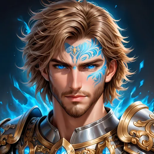 Prompt: Full Body, oil painting, D&D fantasy, a human man with short cropped Dirty Brown hair tied back with vibrant light blue eyes, ((handsome detailed face and eyes)), large muscles Paladin Knight wearing Heavy armor, intricate hyper detailed hair, intricate hyper detailed eyelashes, intricate hyper detailed shining pupils #3238, UHD, hd , 8k eyes, detailed face, big anime dreamy eyes, 8k eyes, intricate details, insanely detailed, masterpiece, cinematic lighting, 8k, complementary colors, golden ratio, octane render, volumetric lighting, unreal 5, artwork, concept art, cover, top model, light on hair colorful glamourous hyperdetailed, ultra-fine details, intricate detailed battlefield background, hyper-focused, deep colors, dramatic lighting, ambient lighting god rays | by sakimi chan, artgerm, wlop, pixiv, tumblr, instagram, deviantart