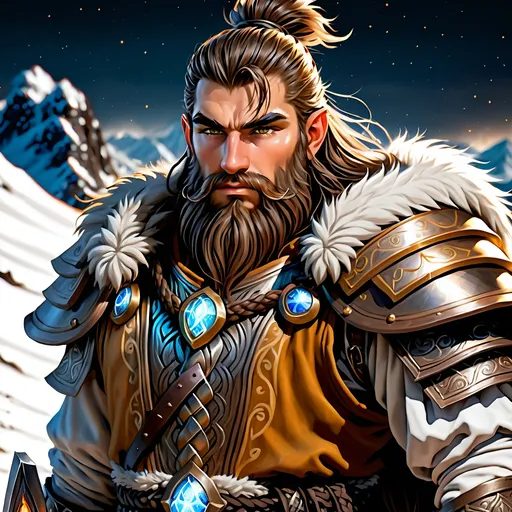 Prompt: Full body visible, oil painting, D&D fantasy, 25 years old ((Male)) dwarven cleric, ((dwarf build, rugged older detailed face, bulbous nose and flat forehead, and hazel anime eyes)), ((Short stocky broad shoulders barrel chested)), long braided dark hair, long braided dark Dwarven beard, short pointed ears, determined look, looking at the viewer, intricate detailed holy cleric magical armor, intricate hyper detailed hair, intricate hyper detailed eyelashes, intricate hyper detailed shining pupils, #3238, UHD, hd , 8k eyes, detailed face, big anime dreamy eyes, 8k eyes, intricate details, insanely detailed, masterpiece, cinematic lighting, 8k, complementary colors, golden ratio, octane render, volumetric lighting, unreal 5, artwork, concept art, cover, top model, light on hair colorful glamourous hyperdetailed plains battlefield background, intricate hyperdetailed plains battlefield background, ultra-fine details, hyper-focused, deep colors, dramatic lighting, ambient lighting | by sakimi chan, artgerm, wlop, pixiv, tumblr, instagram, deviantart