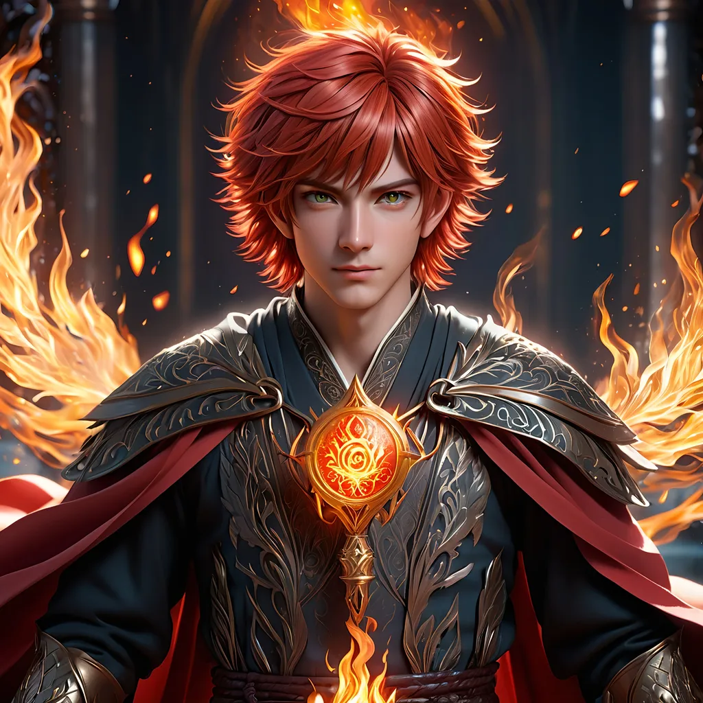 Prompt: Full body, ink painting, fantasy, Hobbit boy ((Male)), short, ((handsome detailed face and eyes)) beautiful fiery red hair, summoner wearing intricate robes and casting a fire spell, intricate hyper detailed hair, intricate hyper detailed eyelashes, intricate hyper detailed shining pupils #3238, UHD, hd , 8k eyes, detailed face, big anime dreamy eyes, 8k eyes, intricate details, insanely detailed, masterpiece, cinematic lighting, 8k, complementary colors, golden ratio, octane render, volumetric lighting, unreal 5, artwork, concept art, cover, top model, light on hair colorful glamourous hyperdetailed, ultra-fine details, hyper-focused, deep colors, dramatic lighting, ambient lighting god rays, | by sakimi chan, artgerm, wlop, pixiv, tumblr, instagram, deviantart