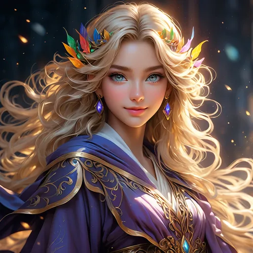 Prompt: Full Body, ink painting, D&D fantasy, cute young 17 years old ((light-skinned-elf girl)), light-skinned-female, slender, ((beautiful detailed face and large dark anime eyes)) long wavy dirty blonde hair, smiling, pointed ears, looking at the viewer, holy witch wearing rags and robes, intricate hyper detailed hair, intricate hyper detailed eyelashes, intricate hyper detailed shining pupils #3238, UHD, hd , 8k eyes, detailed face, big anime dreamy eyes, 8k eyes, intricate details, insanely detailed, masterpiece, cinematic lighting, 8k, complementary colors, golden ratio, octane render, volumetric lighting, unreal 5, artwork, concept art, cover, top model, light on hair colorful glamourous hyperdetailed, intricate hyperdetailed breathtaking colorful  burning village, ultra-fine details, hyper-focused, deep colors, dramatic lighting, ambient lighting god rays, | by sakimi chan, artgerm, wlop, pixiv, tumblr, instagram, deviantart