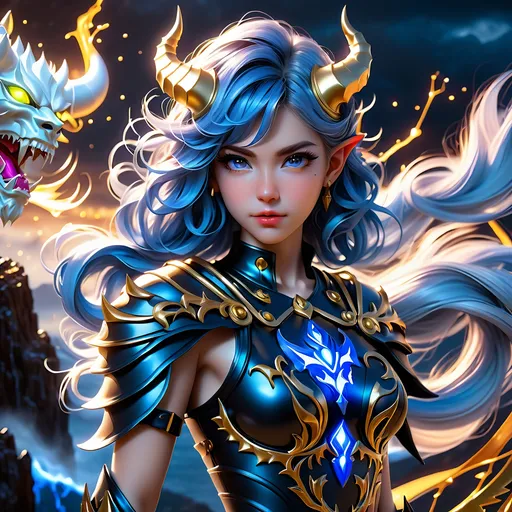 Prompt: Full body visible, oil painting, young 28 years old succubus demon girl, light-skinned-female, archer, ((beautiful detailed face and glowing anime eyes)), short royal blue hair, rosy cheeks, short Black demon horns, sad smile, looking at the viewer, intricate detailed Leather adventurers outfit, intricate hyper detailed hair, intricate hyper detailed eyelashes, intricate hyper detailed shining pupils, #3238, UHD, hd , 8k eyes, detailed face, big anime dreamy eyes, 8k eyes, intricate details, insanely detailed, masterpiece, cinematic lighting, 8k, complementary colors, golden ratio, octane render, volumetric lighting, unreal 5, artwork, concept art, cover, top model, light on hair colorful glamourous hyperdetailed standing on a cliff in a storm background, intricate hyperdetailed battlefield, ultra-fine details, hyper-focused, deep colors, dramatic lighting, ambient lighting | by sakimi chan, artgerm, wlop, pixiv, tumblr, instagram, deviantart