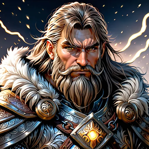 Prompt: Full body visible, oil painting, D&D fantasy, older years old ((Male)) dwarven cleric, ((dwarf build, rugged older detailed face, bulbous nose, and hazel anime eyes)), ((Short stocky broad shoulders barrel chested)), long braided dark hair, long braided dark Dwarven beard, short pointed ears, determined look, looking at the viewer, intricate detailed holy cleric magical armor, intricate hyper detailed hair, intricate hyper detailed eyelashes, intricate hyper detailed shining pupils, #3238, UHD, hd , 8k eyes, detailed face, big anime dreamy eyes, 8k eyes, intricate details, insanely detailed, masterpiece, cinematic lighting, 8k, complementary colors, golden ratio, octane render, volumetric lighting, unreal 5, artwork, concept art, cover, top model, light on hair colorful glamourous hyperdetailed plains battlefield background, intricate hyperdetailed plains battlefield background, ultra-fine details, hyper-focused, deep colors, dramatic lighting, ambient lighting | by sakimi chan, artgerm, wlop, pixiv, tumblr, instagram, deviantart
