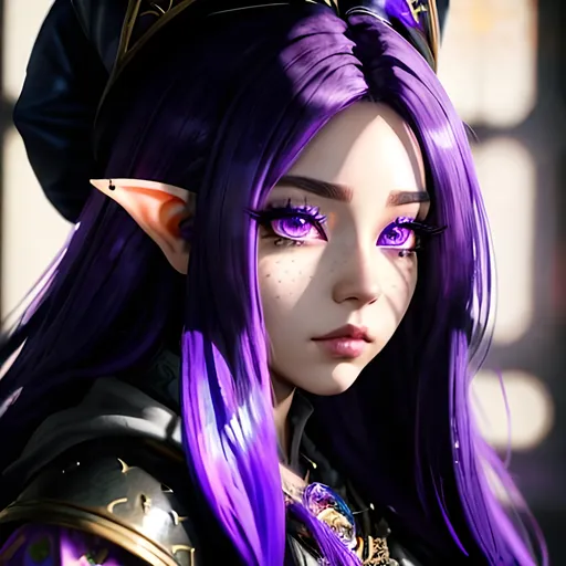 Prompt: masterpiece, splash art, ink painting, beautiful cute D&D fantasy, (23 years old) gnome girl wizard, ((beautiful detailed face and large eyes)), bright purple hair, looking at the viewer, wearing wizard outfit, intricate hyper detailed hair, intricate hyper detailed eyelashes, intricate hyper detailed shining pupils #3238, UHD, hd , 8k eyes, detailed face, big anime dreamy eyes, 8k eyes, intricate details, insanely detailed, masterpiece, cinematic lighting, 8k, complementary colors, golden ratio, octane render, volumetric lighting, unreal 5, artwork, concept art, cover, top model, light on hair colorful glamourous hyperdetailed, intricate hyperdetailed breathtaking colorful glamorous scenic view landscape, ultra-fine details, hyper-focused, deep colors, ambient lighting god rays | by sakimi chan, artgerm, wlop, pixiv, tumblr, instagram, deviantart