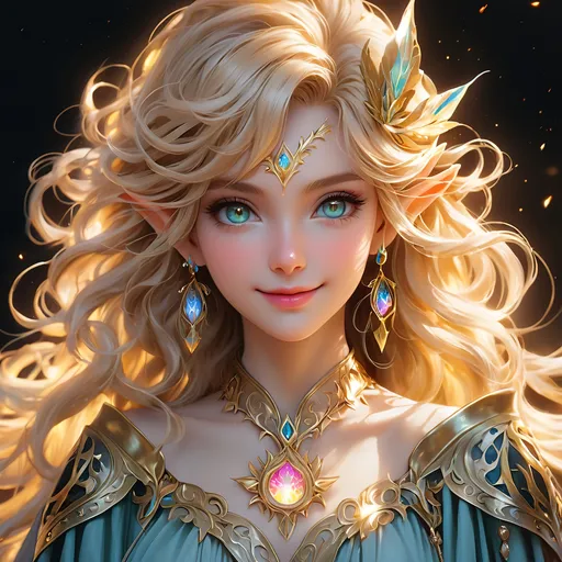 Prompt: Full Body, ink painting, D&D fantasy, cute timeless ((light-skinned-elf girl)), light-skinned-female, slender, ((beautiful detailed face and large dark anime eyes)) long wavy dirty blonde hair, smiling, pointed ears, looking at the viewer, holy witch wearing rags and robes, intricate hyper detailed hair, intricate hyper detailed eyelashes, intricate hyper detailed shining pupils #3238, UHD, hd , 8k eyes, detailed face, big anime dreamy eyes, 8k eyes, intricate details, insanely detailed, masterpiece, cinematic lighting, 8k, complementary colors, golden ratio, octane render, volumetric lighting, unreal 5, artwork, concept art, cover, top model, light on hair colorful glamourous hyperdetailed, intricate hyperdetailed breathtaking colorful  burning village, ultra-fine details, hyper-focused, deep colors, dramatic lighting, ambient lighting god rays, | by sakimi chan, artgerm, wlop, pixiv, tumblr, instagram, deviantart