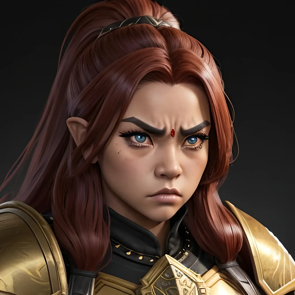 Prompt: masterpiece, splash art, ink painting, beautiful pop idol, D&D fantasy, (25 years old) lightly tanned-skinned gold Dwarf barbarian female, ((beautiful detailed face and large eyes)), ((short, stocky, dwarf proportions)), angry expression, medium length red hair, serious expression looking at the viewer, wearing detailed hide armor holding a huge battle axe above in one hand  in a tundra setting #3238, UHD, hd , 8k eyes, detailed face, big anime dreamy eyes, 8k eyes, intricate details, insanely detailed, masterpiece, cinematic lighting, 8k, complementary colors, golden ratio, octane render, volumetric lighting, unreal 5, artwork, concept art, cover, top model, light on hair colorful glamourous hyperdetailed medieval city background, intricate hyperdetailed breathtaking colorful glamorous scenic view landscape, ultra-fine details, hyper-focused, deep colors, dramatic lighting, ambient lighting god rays, flowers, garden | by sakimi chan, artgerm, wlop, pixiv, tumblr, instagram, deviantart