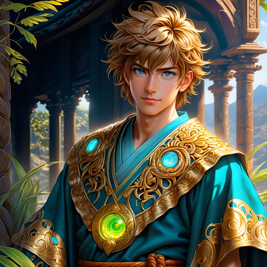 Prompt: Full body visible, oil painting, D&D fantasy, 22 years old mongrel man, ((half of body is reptile scales)), ((rugged detailed face and glowing gold anime eyes)), short chestnut hair, wise smile, looking at the viewer, intricate detailed cloth monk robes, intricate hyper detailed hair, intricate hyper detailed eyelashes, intricate hyper detailed shining pupils, #3238, UHD, hd , 8k eyes, detailed face, big anime dreamy eyes, 8k eyes, intricate details, insanely detailed, masterpiece, cinematic lighting, 8k, complementary colors, golden ratio, octane render, volumetric lighting, unreal 5, artwork, concept art, cover, top model, light on hair colorful glamourous hyperdetailed house ruins background, intricate hyperdetailed house ruins background, ultra-fine details, hyper-focused, deep colors, dramatic lighting, ambient lighting | by sakimi chan, artgerm, wlop, pixiv, tumblr, instagram, deviantart