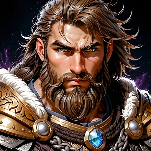 Prompt: Full body visible, oil painting, D&D fantasy, 25 years old ((Male)) dwarven cleric, ((dwarf build, rugged detailed face, bulbous nose and flat forehead, and hazel anime eyes)), ((Short stocky broad shoulders barrel chested)), long braided dark hair, long braided dark Dwarven beard, short pointed ears, determined look, looking at the viewer, intricate detailed holy cleric magical armor, intricate hyper detailed hair, intricate hyper detailed eyelashes, intricate hyper detailed shining pupils, #3238, UHD, hd , 8k eyes, detailed face, big anime dreamy eyes, 8k eyes, intricate details, insanely detailed, masterpiece, cinematic lighting, 8k, complementary colors, golden ratio, octane render, volumetric lighting, unreal 5, artwork, concept art, cover, top model, light on hair colorful glamourous hyperdetailed plains battlefield background, intricate hyperdetailed plains battlefield background, ultra-fine details, hyper-focused, deep colors, dramatic lighting, ambient lighting | by sakimi chan, artgerm, wlop, pixiv, tumblr, instagram, deviantart
