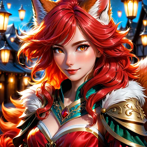 Prompt: Full body visible, oil painting, 26 years old ((anthropomorphic furry fox, Fantasy, Kitsune fox female)), ((anthropomorphic)), detailed fuzzy bright red fur, ((beautiful detailed anthropomorphic furry fox face with fox bright red haired muzzle and anime eyes)), long fiery red pixie cut hair, grinning and pondering the universe, looking into the distance, intricate detailed wizard outfit, intricate hyper detailed hair, intricate hyper detailed eyelashes, intricate hyper detailed shining pupils, #3238, UHD, hd , 8k eyes, detailed face, big anime dreamy eyes, 8k eyes, intricate details, insanely detailed, masterpiece, cinematic lighting, 8k, complementary colors, golden ratio, octane render, volumetric lighting, unreal 5, artwork, concept art, cover, top model, light on hair colorful glamourous hyperdetailed medieval town background, intricate hyperdetailed medieval town background, ultra-fine details, hyper-focused, deep colors, dramatic lighting, ambient lighting | by sakimi chan, artgerm, wlop, pixiv, tumblr, instagram, deviantart