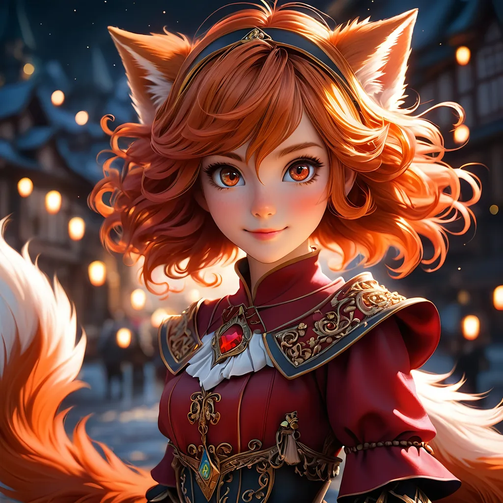 Prompt: Full body visible, oil painting, young 26 years old furry fox girl, anthropomorphic, detailed fuzzy red fur, ((beautiful detailed face and anime eyes)), short fiery red pixie cut hair, grinning and pondering the universe, looking into the distance, intricate detailed wizard outfit, intricate hyper detailed hair, intricate hyper detailed eyelashes, intricate hyper detailed shining pupils, #3238, UHD, hd , 8k eyes, detailed face, big anime dreamy eyes, 8k eyes, intricate details, insanely detailed, masterpiece, cinematic lighting, 8k, complementary colors, golden ratio, octane render, volumetric lighting, unreal 5, artwork, concept art, cover, top model, light on hair colorful glamourous hyperdetailed medieval town background, intricate hyperdetailed medieval town background, ultra-fine details, hyper-focused, deep colors, dramatic lighting, ambient lighting | by sakimi chan, artgerm, wlop, pixiv, tumblr, instagram, deviantart