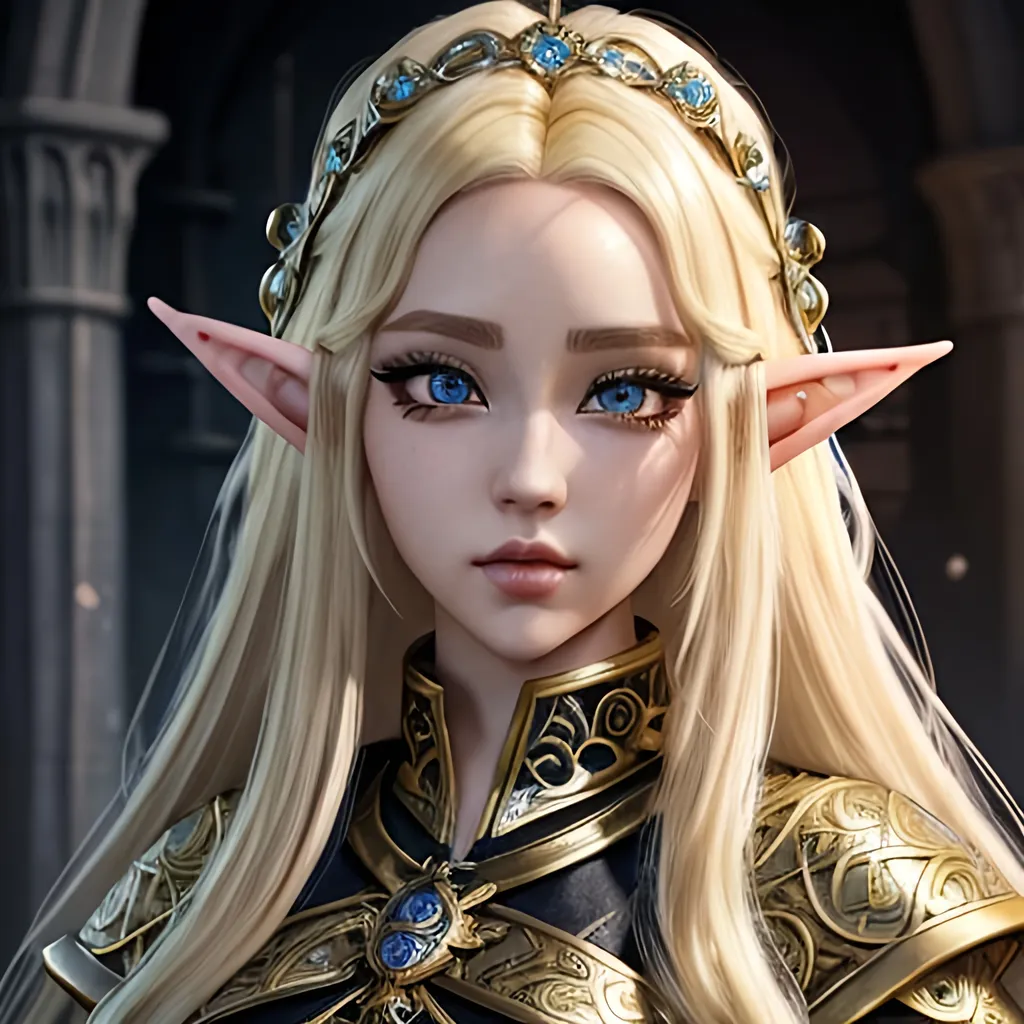 Prompt: masterpiece, splash art, ink painting, beautiful cute pop idol, D&D fantasy, (23 years old) elf girl cleric, ((beautiful detailed face and large eyes)), bright blond hair, looking at the viewer, wearing cleric outfit, intricate hyper detailed hair, intricate hyper detailed eyelashes, intricate hyper detailed shining pupils #3238, UHD, hd , 8k eyes, detailed face, big anime dreamy eyes, 8k eyes, intricate details, insanely detailed, masterpiece, cinematic lighting, 8k, complementary colors, golden ratio, octane render, volumetric lighting, unreal 5, artwork, concept art, cover, top model, light on hair colorful glamourous hyperdetailed, intricate hyperdetailed breathtaking colorful glamorous scenic view landscape, ultra-fine details, hyper-focused, deep colors, dramatic lighting, ambient lighting god rays | by sakimi chan, artgerm, wlop, pixiv, tumblr, instagram, deviantart