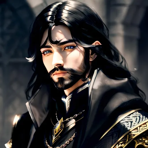 Prompt: masterpiece, ink painting, handsome D&D fantasy, (23 years old) human male wizard, ((beautiful detailed face and large eyes)), bright dark hair, looking at the viewer, wearing wizard outfit, intricate hyper detailed hair,  #3238, UHD, hd , 8k eyes, detailed face, big anime dreamy eyes, 8k eyes, intricate details, insanely detailed, masterpiece, cinematic lighting, 8k, complementary colors, golden ratio, octane render, volumetric lighting, unreal 5, artwork, concept art, cover, top model, light on hair colorful glamourous hyperdetailed, intricate hyperdetailed breathtaking colorful glamorous scenic view landscape, ultra-fine details, hyper-focused, deep colors, ambient lighting god rays | by sakimi chan, artgerm, wlop, pixiv, tumblr, instagram, deviantart