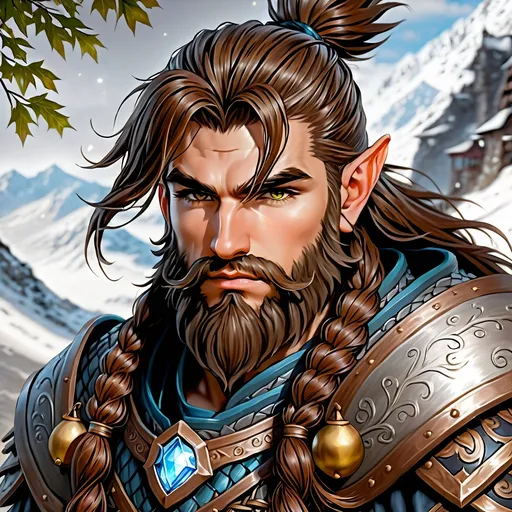 Prompt: Full body visible, oil painting, D&D fantasy, 25 years old ((Male)) dwarven cleric, ((dwarf build, rugged detailed face, bulbous nose and flat forehead, and hazel anime eyes)), ((Short stocky broad shoulders barrel chested)), long braided dark hair, long braided dark Dwarven beard, short pointed ears, determined look, looking at the viewer, intricate detailed holy cleric magical armor, intricate hyper detailed hair, intricate hyper detailed eyelashes, intricate hyper detailed shining pupils, #3238, UHD, hd , 8k eyes, detailed face, big anime dreamy eyes, 8k eyes, intricate details, insanely detailed, masterpiece, cinematic lighting, 8k, complementary colors, golden ratio, octane render, volumetric lighting, unreal 5, artwork, concept art, cover, top model, light on hair colorful glamourous hyperdetailed plains battlefield background, intricate hyperdetailed plains battlefield background, ultra-fine details, hyper-focused, deep colors, dramatic lighting, ambient lighting | by sakimi chan, artgerm, wlop, pixiv, tumblr, instagram, deviantart
