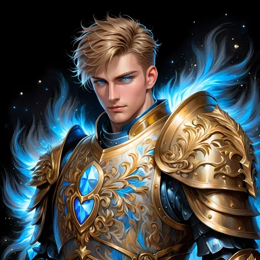 Prompt: Full Body, oil painting, D&D fantasy, a human man with short cropped Dirty Hazel hair tied back with vibrant light blue eyes, ((handsome detailed face and eyes)), Legendary Paladin Knight wearing intricate detailed magical Heavy Plate armour, intricate hyper detailed hair, intricate hyper detailed eyelashes, intricate hyper detailed shining pupils #3238, UHD, hd , 8k eyes, detailed face, big anime dreamy eyes, 8k eyes, intricate details, insanely detailed, masterpiece, cinematic lighting, 8k, complementary colors, golden ratio, octane render, volumetric lighting, unreal 5, artwork, concept art, cover, top model, light on hair colorful glamourous hyperdetailed, ultra-fine details, intricate detailed battlefield background, hyper-focused, deep colors, dramatic lighting, ambient lighting god rays | by sakimi chan, artgerm, wlop, pixiv, tumblr, instagram, deviantart