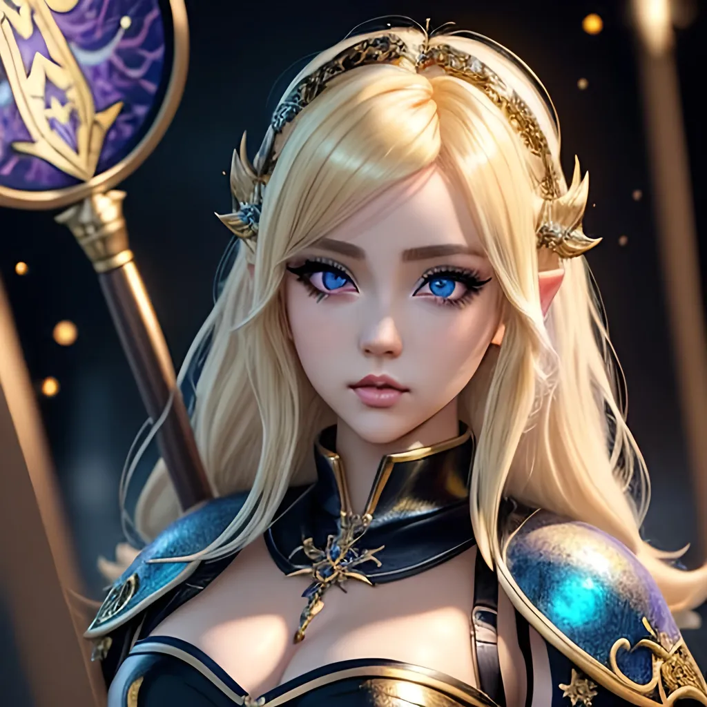 Prompt: masterpiece, splash art, ink painting, beautiful cute pop idol, D&D fantasy, (23 years old) pixie girl cleric, ((beautiful detailed face and large eyes)), bright blond hair, looking at the viewer, wearing cleric outfit, intricate hyper detailed hair, intricate hyper detailed eyelashes, intricate hyper detailed shining pupils #3238, UHD, hd , 8k eyes, detailed face, big anime dreamy eyes, 8k eyes, intricate details, insanely detailed, masterpiece, cinematic lighting, 8k, complementary colors, golden ratio, octane render, volumetric lighting, unreal 5, artwork, concept art, cover, top model, light on hair colorful glamourous hyperdetailed, intricate hyperdetailed breathtaking colorful glamorous scenic view landscape, ultra-fine details, hyper-focused, deep colors, dramatic lighting, ambient lighting god rays | by sakimi chan, artgerm, wlop, pixiv, tumblr, instagram, deviantart