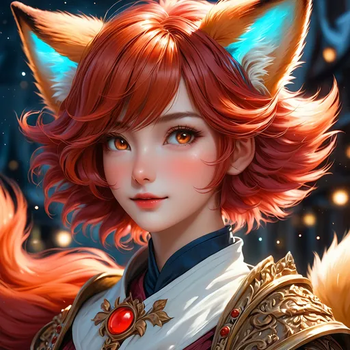 Prompt: Full body visible, oil painting, 26 years old ((anthropomorphic furry fox girl, Fantasy, Kitsune fox girl)), ((anthropomorphic)), detailed fuzzy red fur, ((beautiful detailed face with fox muzzle and anime eyes)), short fiery red pixie cut hair, grinning and pondering the universe, looking into the distance, intricate detailed wizard outfit, intricate hyper detailed hair, intricate hyper detailed eyelashes, intricate hyper detailed shining pupils, #3238, UHD, hd , 8k eyes, detailed face, big anime dreamy eyes, 8k eyes, intricate details, insanely detailed, masterpiece, cinematic lighting, 8k, complementary colors, golden ratio, octane render, volumetric lighting, unreal 5, artwork, concept art, cover, top model, light on hair colorful glamourous hyperdetailed medieval town background, intricate hyperdetailed medieval town background, ultra-fine details, hyper-focused, deep colors, dramatic lighting, ambient lighting | by sakimi chan, artgerm, wlop, pixiv, tumblr, instagram, deviantart